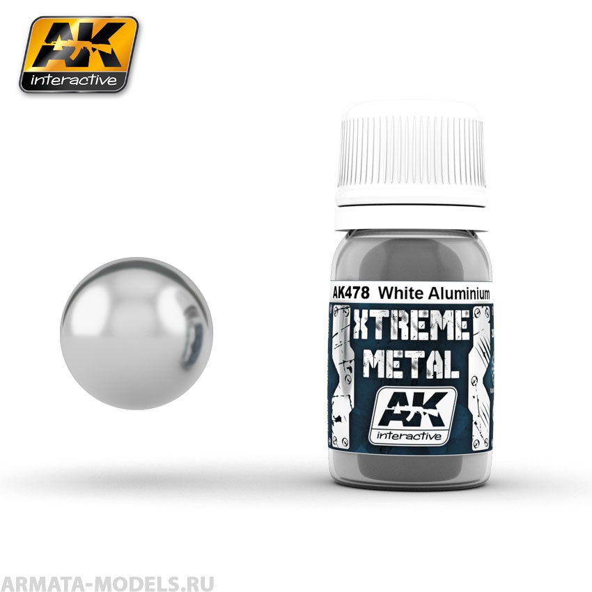 AK478 Краска металлик XTREME WHITE ALUMINIUM