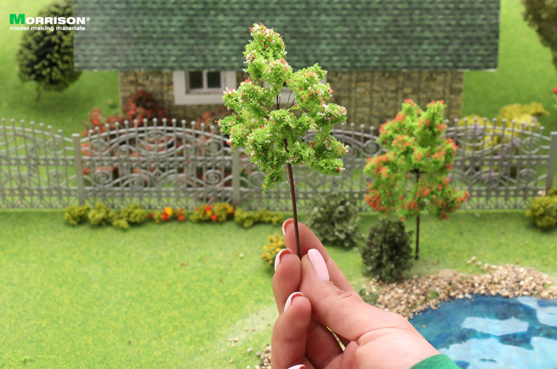 011dcv016 Розовое цветущее дерево для макета. Высота 10 см.