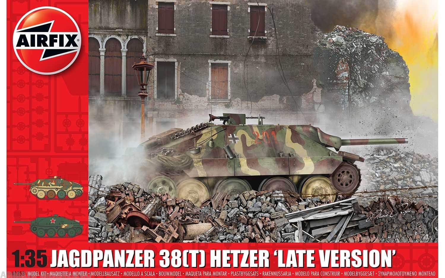 A1353 Сборная модель САУ  JagdPanzer 38 tonne Hetzer Late Version Airfix