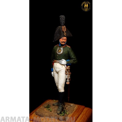 ОП.60.079 Фигура из белого металла Обер офицер Сибирского гренадёрского полка.   Студия Оловянный Парад