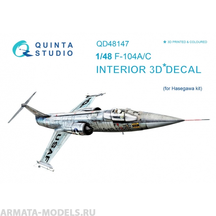 QD48147 3D Декаль интерьера кабины F-104A/C (для модели Hasegawa)