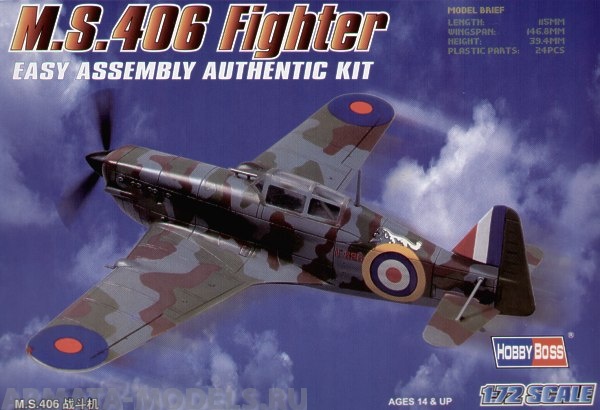 80235 Самолет French MS.406 Fighter Hobby Boss