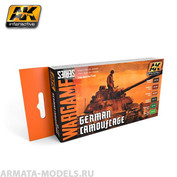 AK1167 Набор акриловых красок GERMAN CAMOUFLAGE COLORS SET