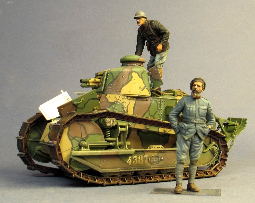 T35167 Французские танкисты 1-й Мировой Войны на Рено ФТ-17)  (2) Tank