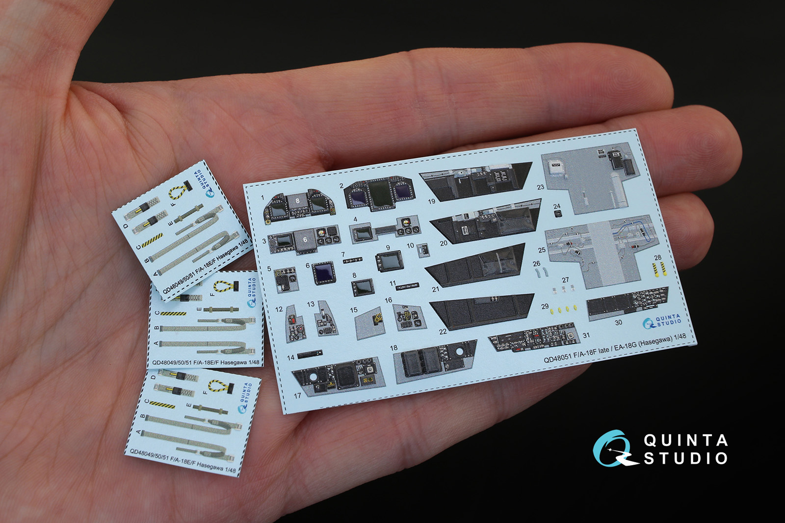 QD48051 1/48 3D Декаль интерьера кабины F/A-18F late / EA-18G (для модели Hasegawa)