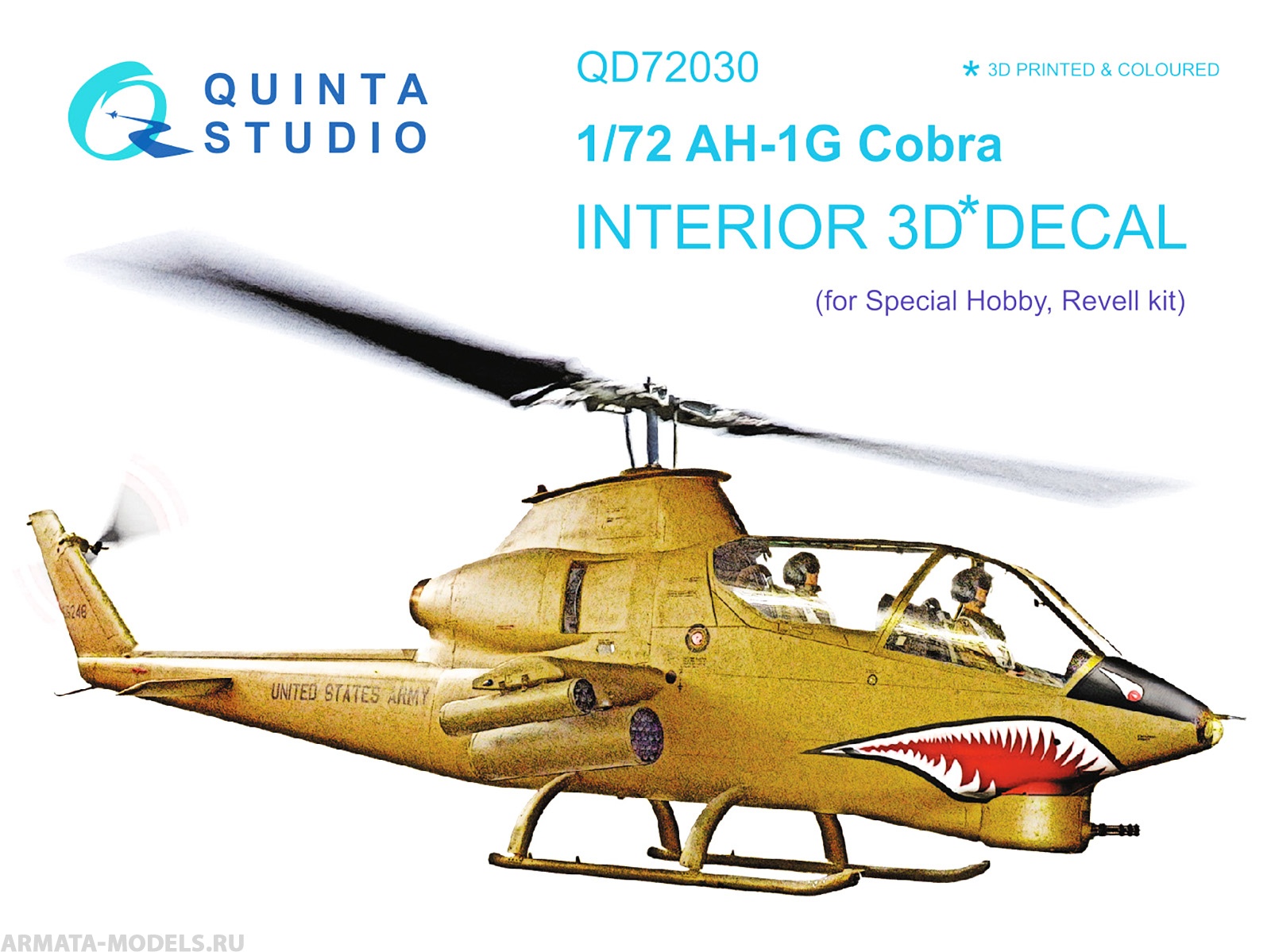 QD72030 3D Декаль интерьера кабины Ah-1G (Special Hobby/Revell)