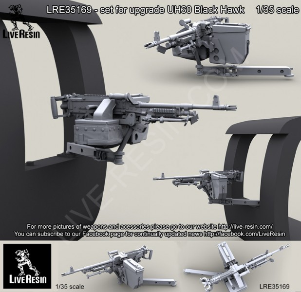 LRE35169 Пулеметная установка M240H в проем окна вертолета UH60 Блэк Хок  Для моделей Academy 2192 1/35 UH-60L Black Hawk, Italeri 6430 1/35 UH-60A/L Black Hawk models