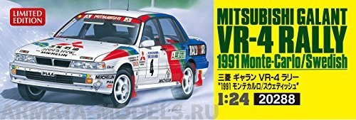 20288 Машина MITSUBISHI GALANT VR-4 1991 MONTE-CARLO/SWEDISH RALLY Hasegawa
