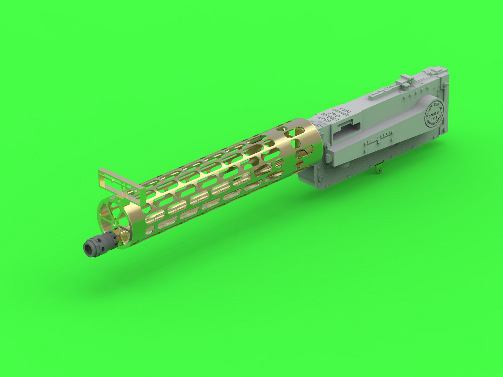 AM-32-104 Немецкий пулемет Первой мировой войны Spandau LMG 08 (1шт) - с рубашкой охлаждения вер.3