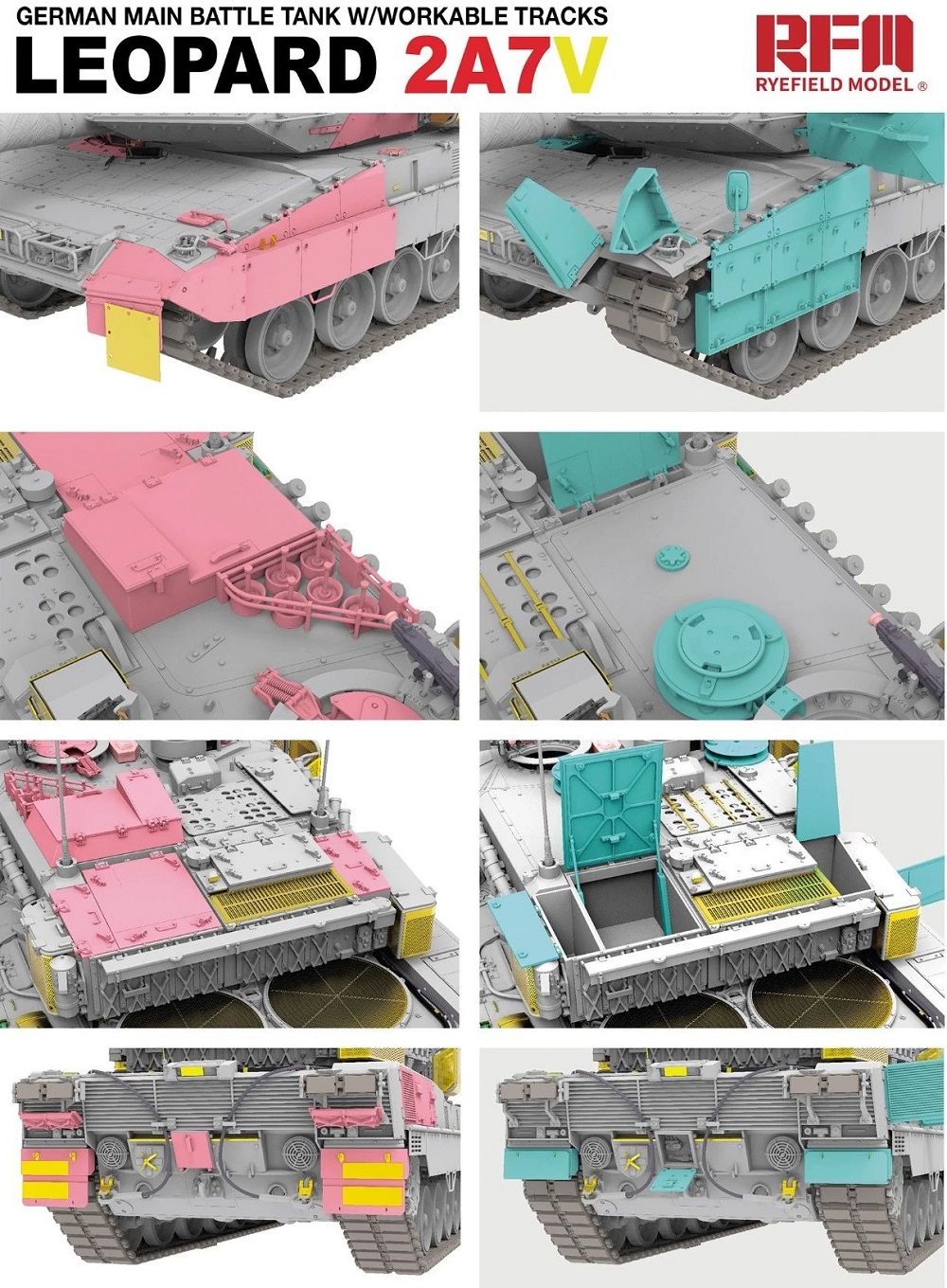 RM-5109 Сборная модель GERMAN LEOPARD 2A7V MAIN BATTLE TANK Rye Field Model (RFM)