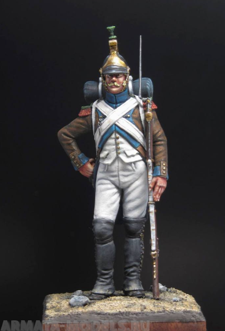 CHM-54209. Фузилер итальянского легиона «Piemonte Du Midi», 1805-09 гг. 54 мм. Материал - смола. Chronos Miniatures