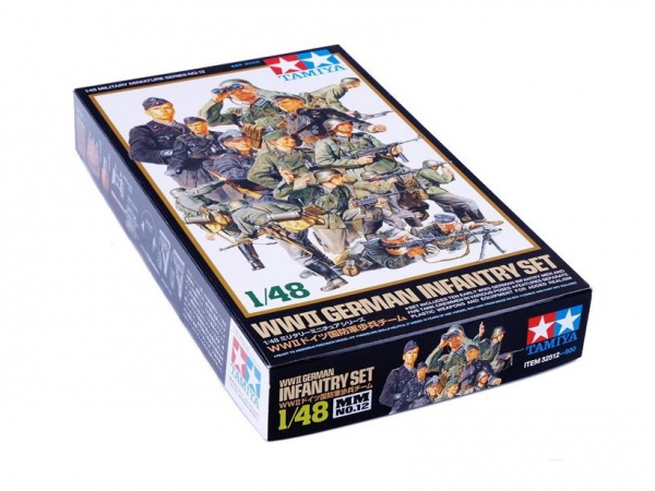 32512 1/48 Немецкие пехотинцы и пулеметчики (10 фигур) и 5 танкистов. Tamiya