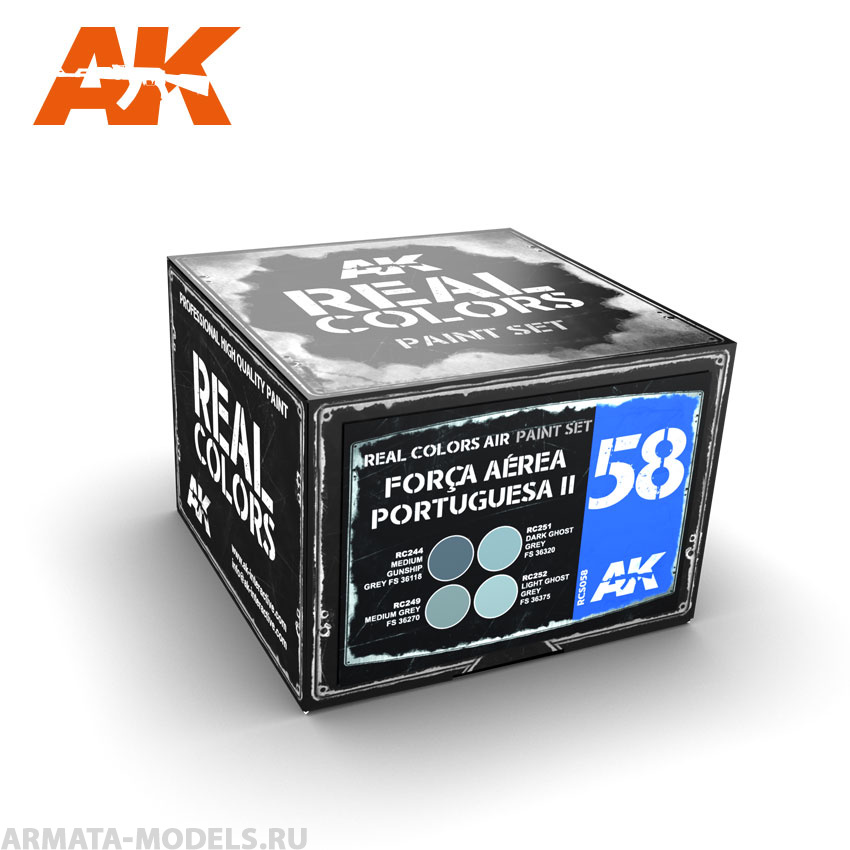 RCS058 Набор красок Real Colors For?a A?rea Portuguesa II ‘FIGHTING FALCON’S 1990’s’