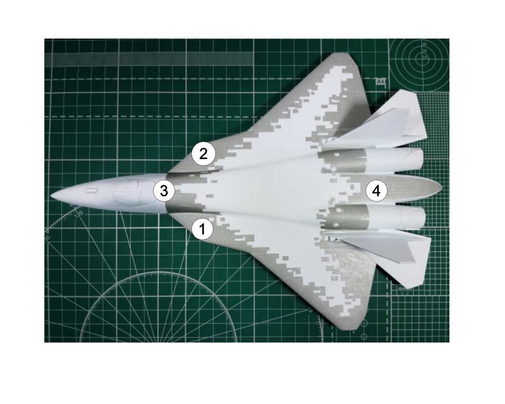 AM72119 Маска окрасочная для СУ-57 (Старый) для создания камуфляжа Охотник 1/72