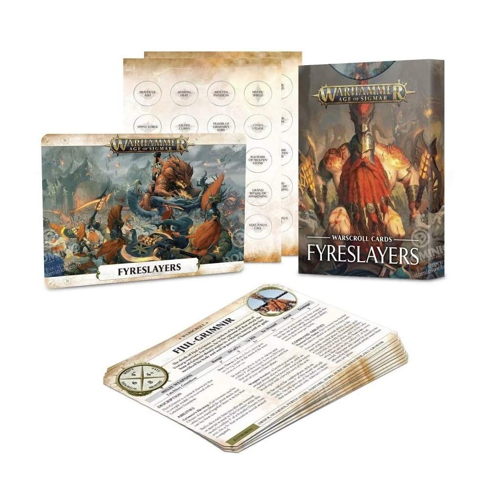 84-04-60GW Карты Боевые Свитки. Огненные Истребители (англ.) (Warscroll Cards: Fyreslayers (Eng))