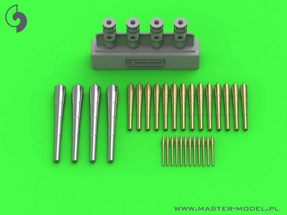 SM-350-110 Вооружение Шлезвиг-Гольштейн (1908 г.) - стволы 280мм (4шт), 170мм (14шт), 88мм (12шт) со смоляными креплениями (для комплекта Trumpeter)