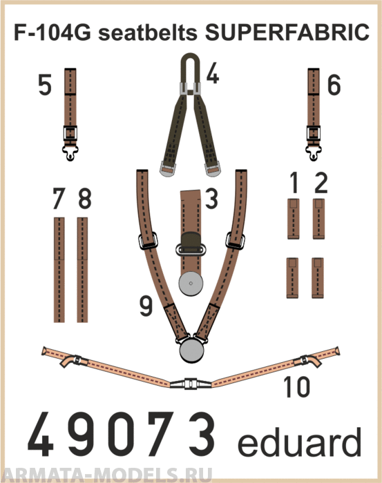 49073ED  F-104G Seatbelts SUPERFABRIC 1/48
