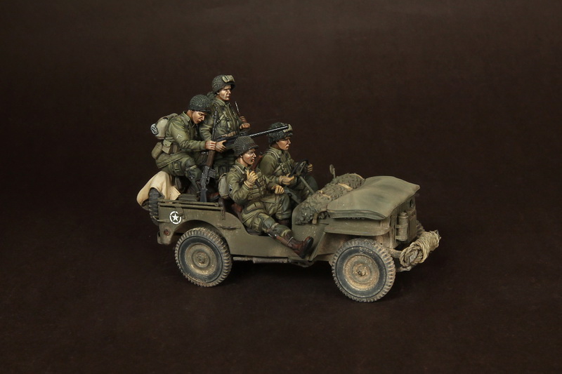 SOGA-18 US Airbornes with sergeant for jeep. Normandy, 1944. SOGA Miniatures