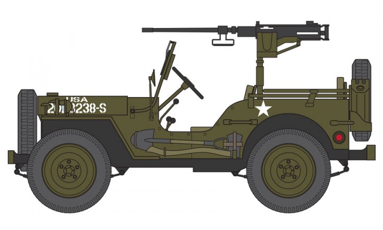 A02339 Сборная модель Willys Jeep Trailer & Howitzer Airfix