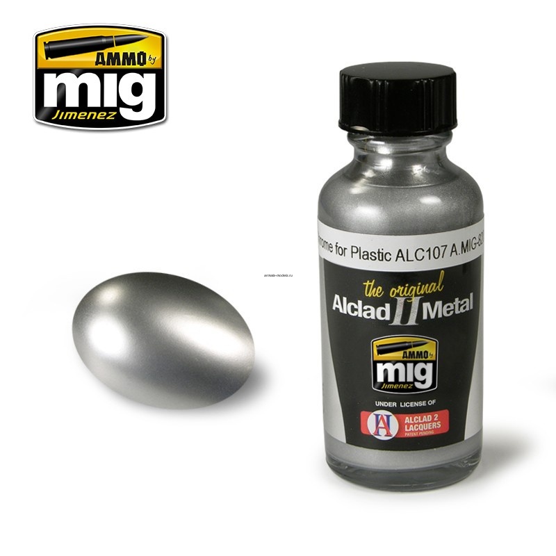 AMIG8205 Ammo Mig Металлик CHROME FOR PLASTIC ALC107