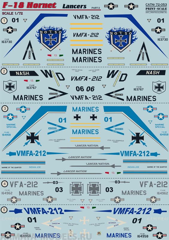 PS72-053 Декаль   F-18 Hornet Part 3 Lancers