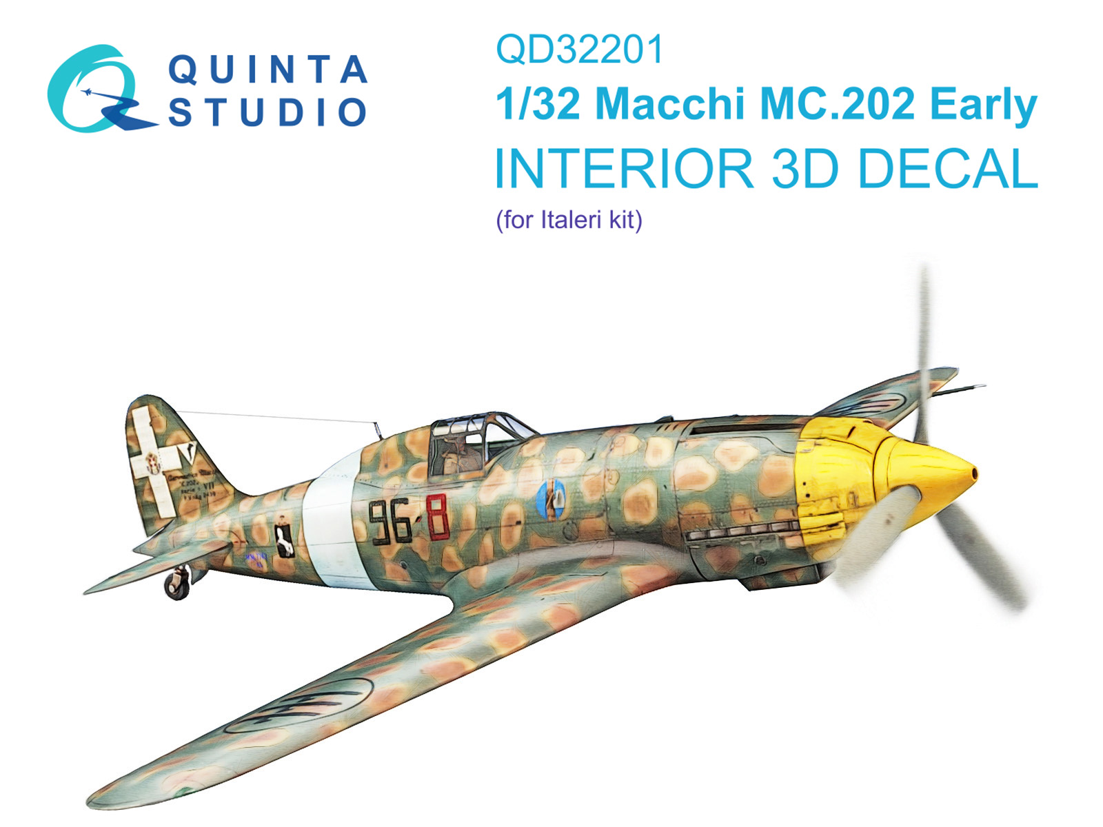 QD32201 3D Декаль интерьера кабины Macchi MC.202 Folgore ранний (Italeri)
