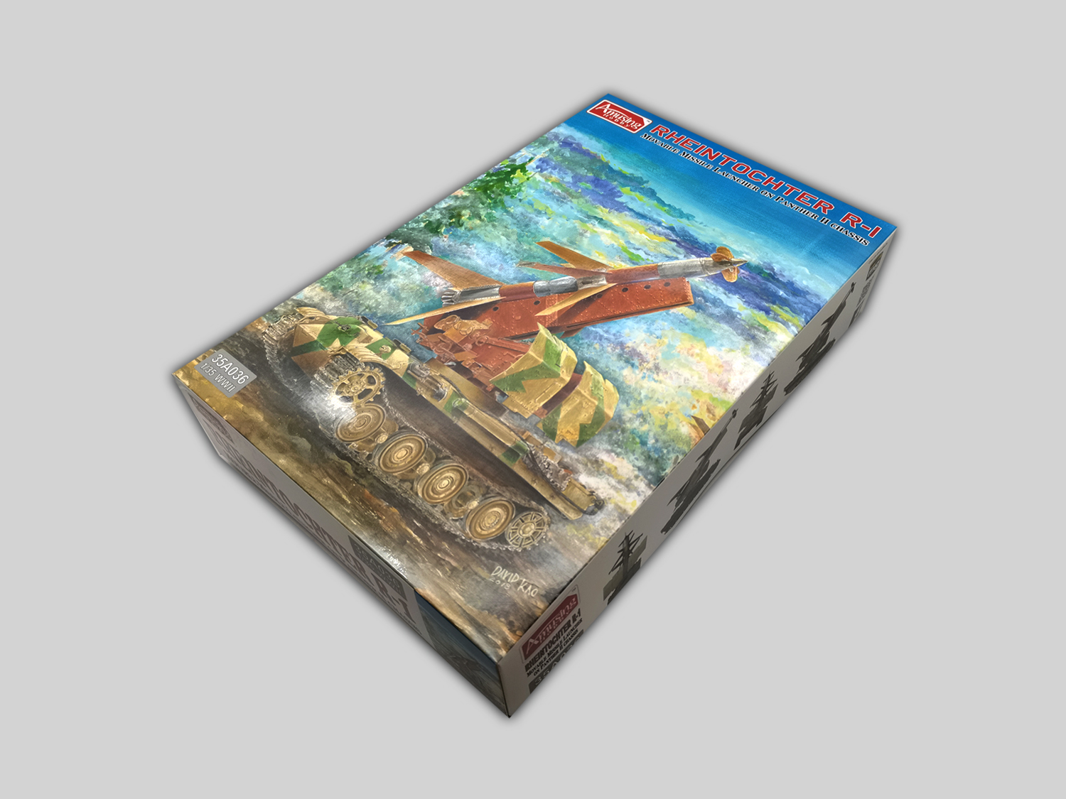 AH35A036 Немецкая зенитная управляемая ракета на базе Пантера II Rheintochter R-1 on Panther 2 chassis Amusing Hobby