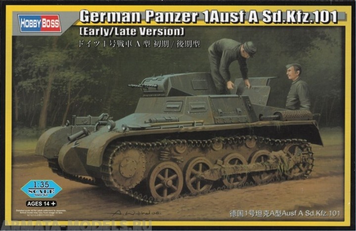 80145 Танк German Panzer 1Ausf A Sd.Kfz.101 Early/Late Version  Hobby Boss