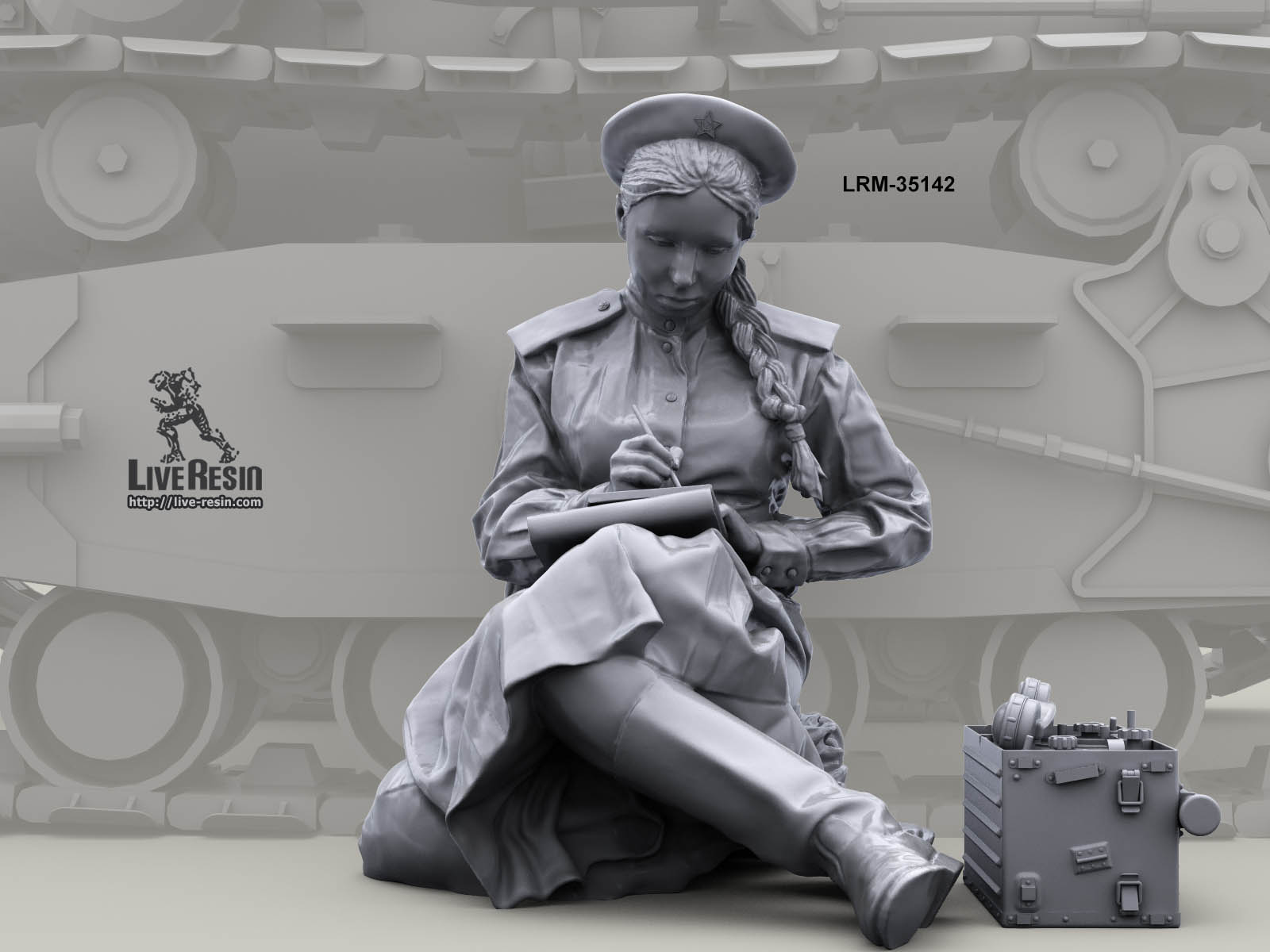 LRM35142 Девушка связист у орудия Live Resin