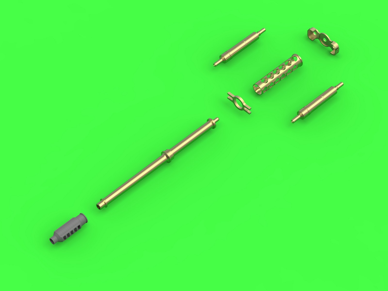 AM-32-092 AH-64 Apache - ствол M230 Chain Gun (30 мм), трубки Пито и хвостовая антенна (смола, полиэтилен и точеные детали)