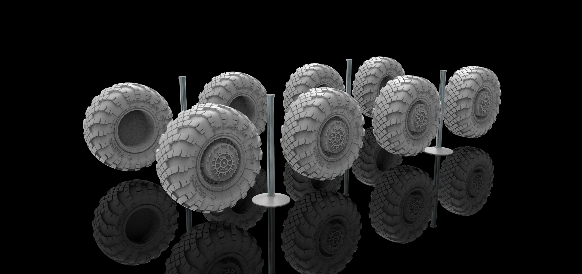 AM7306 Колеса для С-400 без нагрузки, 1/72