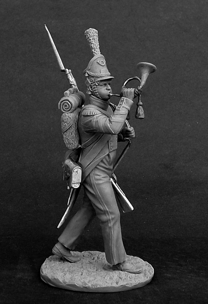 CHM-54215(M). Корнет вольтижеров пехотных полков Португальского легиона, 1809-14 гг.  54 мм. Материал - белый металл. Chronos Miniatures