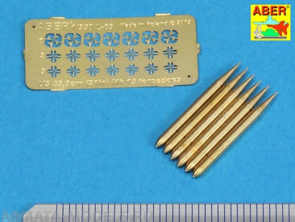 ABR-1:350-L-63  Дополнения для  Set of 6 US torpedoes 53,3cm (21in) MK.15 для  1/350