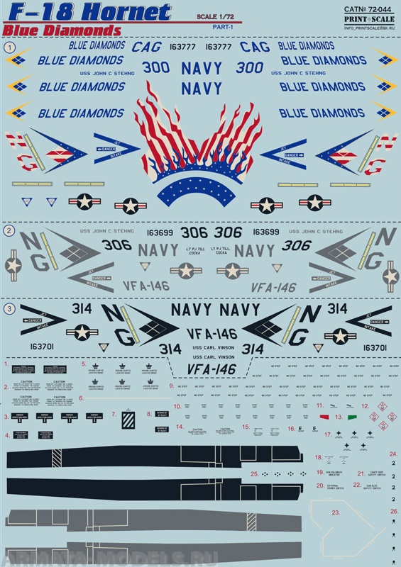 PS72-044 Декаль F-18 Hornet Part 1