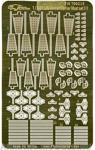 FH700215 Фототравление WW II IJN Aircraft Carrier Mastset III(Junyo Kaga Ryujo Hiyo Taiho Soryu-Latter)