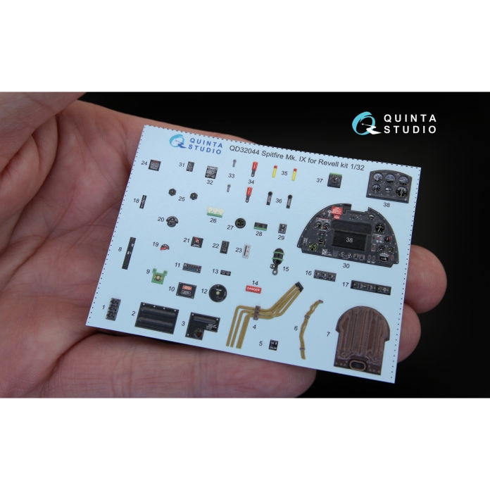 QD32044 3D Декаль интерьера кабины Spitfire Mk. IX (для модели Revell)