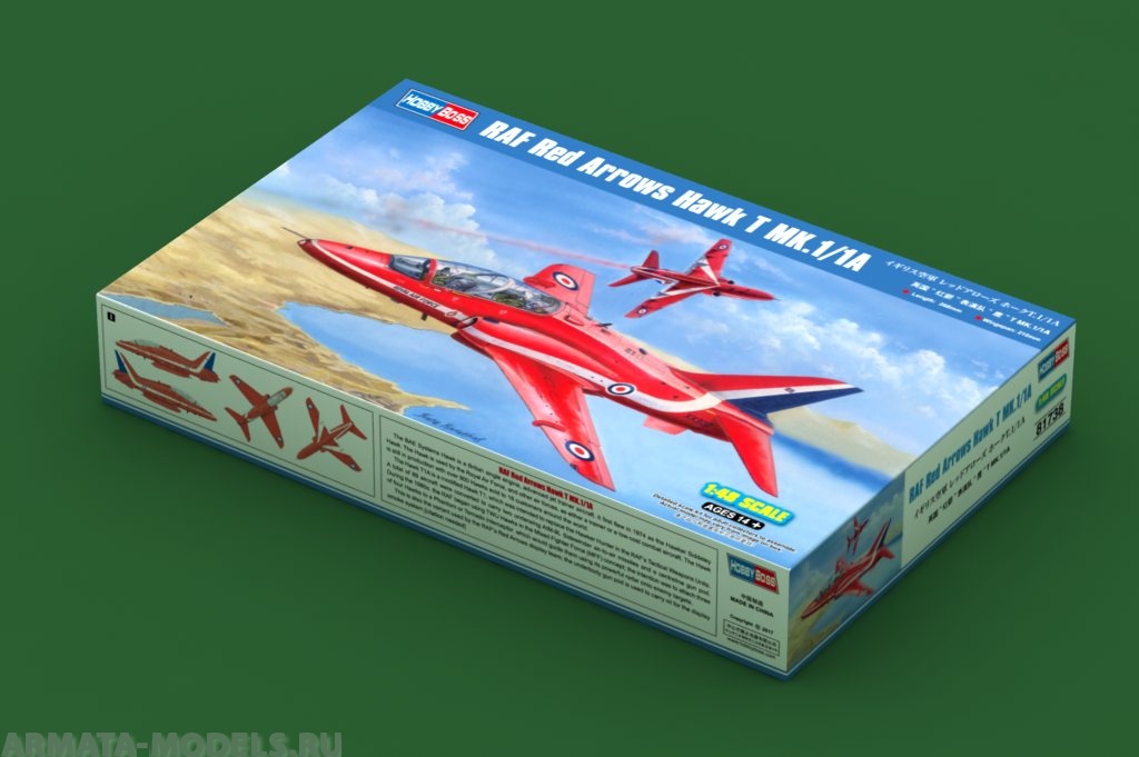 81738	 Самолет RAF Red Arrows Hawk T MK.1/1A (Hobby Boss) 1/48 Hobby Boss