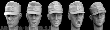 HGH01 5 heads, Ger. WW2 fieldcaps