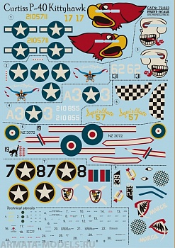 PS72-023 Декаль Curtiss P-40 Kittehawk