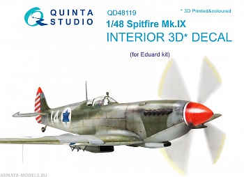 QD48119 1/48 3D Декаль интерьера кабины Spitfire Mk.IX (для модели Eduard)