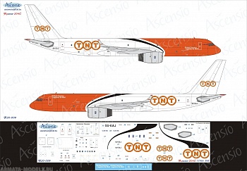 Т20-009 Декаль для самолета Туполев Tu-204-100C TNT 1/144