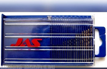 4278 Мини-сверла, диаметр 0,3 - 1,6мм, набор, 20 шт., HSS 6542, нитрид-титановое покрытие