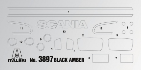 3897ИТ ГРУЗОВИК SCANIA R730 V8 BLACK AMBER Italeri